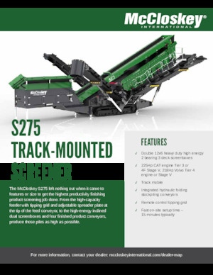 Мобилни скрининг инсталации (заводи) McCloskey S275