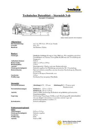 Мобилни скрининг инсталации (заводи) Backers Sternsieb 3-sb