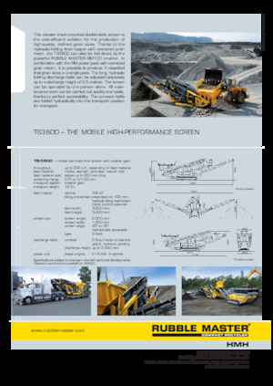 Мобилни скрининг инсталации (заводи) Rubble Master TS3600