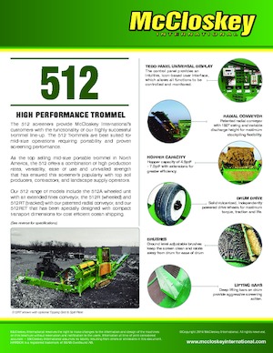 Мобилни пресевни инсталации (заводи) с барабан McCloskey 512RET