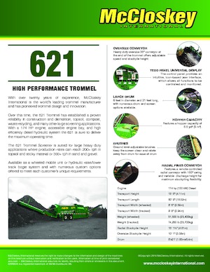 Мобилни пресевни инсталации (заводи) с барабан McCloskey 621RE