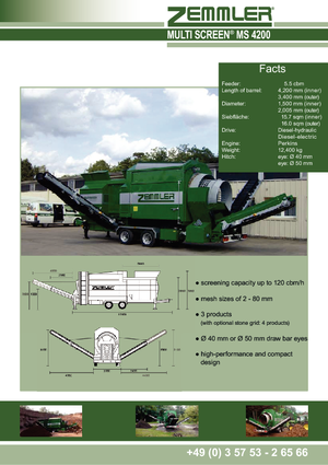 Мобилни пресевни инсталации (заводи) с барабан Zemmler MS 4200