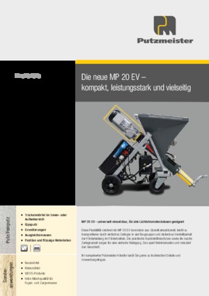 Смесителни помпи за хоросан Putzmeister MP 20 EV