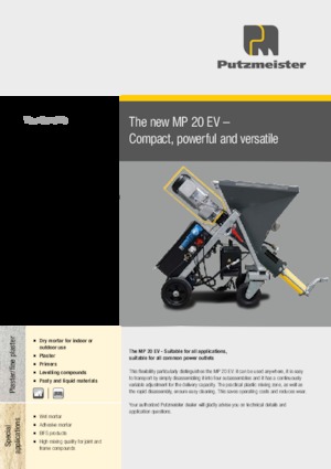 Смесителни помпи за хоросан Putzmeister MP 20 EV