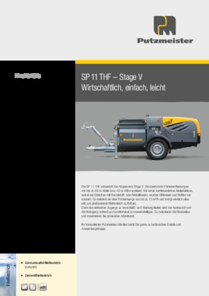 Винтови конвейерни помпи Putzmeister SP 11 THF Komfort