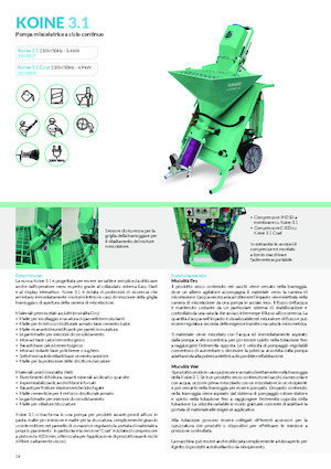 Машини за разпръскване и транспортиране на хоросан Imer Koine 3.1 Coat