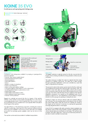 Машини за разпръскване и транспортиране на хоросан Imer Koine 35 G Evo