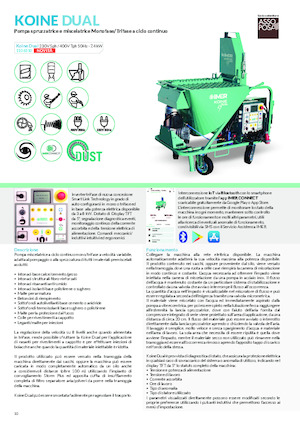 Машини за разпръскване и транспортиране на хоросан Imer Koine Dual