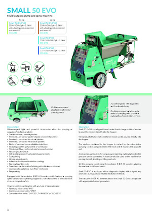 Машини за разпръскване и транспортиране на хоросан Imer Small 50 Evo