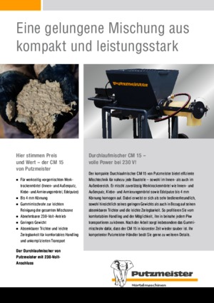 Смесителни помпи за хоросан Putzmeister CM 15