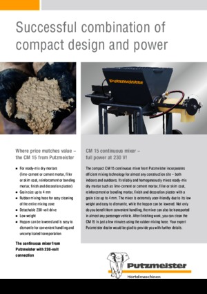 Смесителни помпи за хоросан Putzmeister CM 15