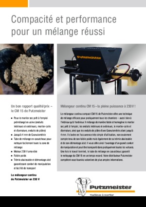 Смесителни помпи за хоросан Putzmeister CM 15