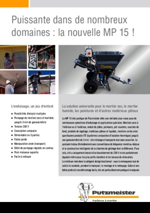 Смесителни помпи за хоросан Putzmeister MP 15