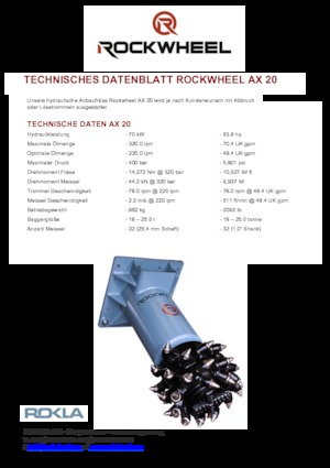 Монтируеми фрезови глави (хидр.) Rockwheel by ROCK.ZONE AX 20