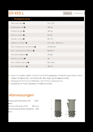 Монтируеми фрезови глави (хидр.) Erkat ER 400L