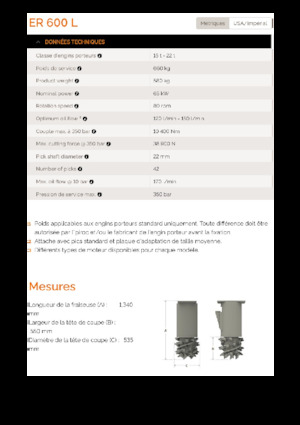 Монтируеми фрезови глави (хидр.) Erkat ER 600L
