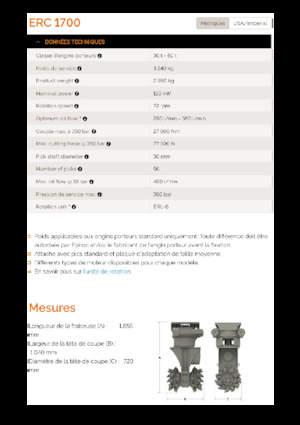 Монтируеми фрезови глави (хидр.) Erkat ERC 1700