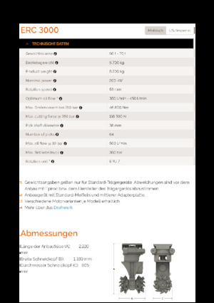 Монтируеми фрезови глави (хидр.) Erkat ERC 3000
