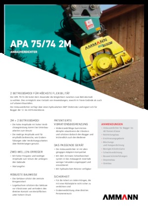 Монтируеми повърхностни вибратори Ammann APA 7574 2M