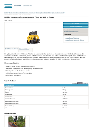 Монтируеми повърхностни вибратори Atlas Copco HC 850