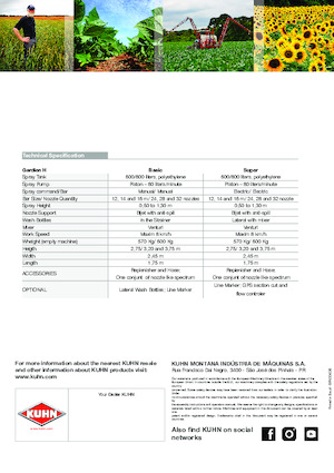 Монтируеми полеви пръскачки Kuhn Gardien H 800
