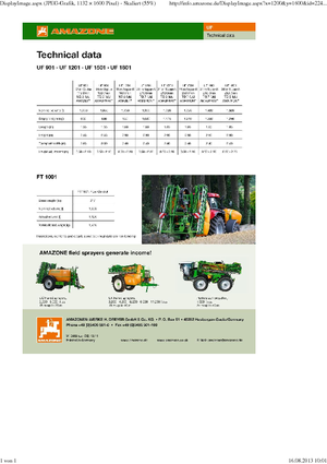 Монтируеми полеви пръскачки Amazone UF 1801 (18)