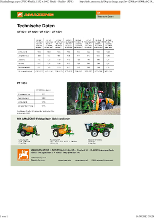 Монтируеми полеви пръскачки Amazone UF 1801 (18)