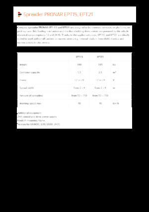 Монтирани разпределителни (разпръскващи) възли Pronar EPT 21