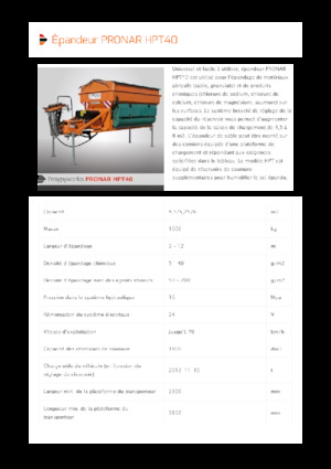 Монтирани разпределителни (разпръскващи) възли Pronar HPT 40 