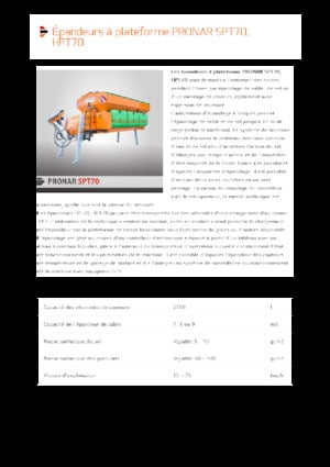 Монтирани разпределителни (разпръскващи) възли Pronar SPT 70 