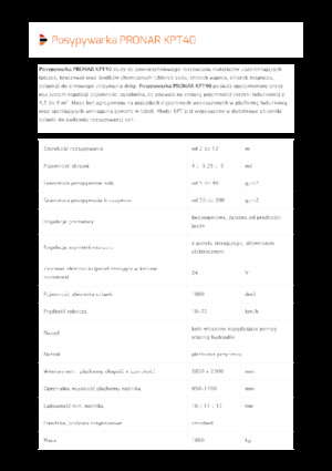 Монтирани разпределителни (разпръскващи) възли Pronar KPT 40 
