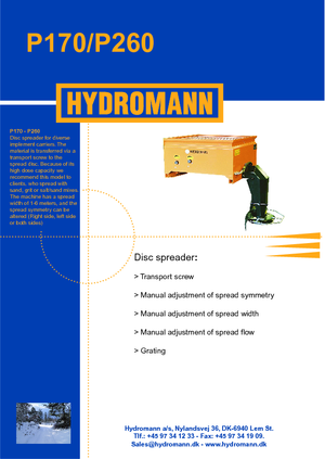 Монтирани разпределителни (разпръскващи) възли Hydromann P 260