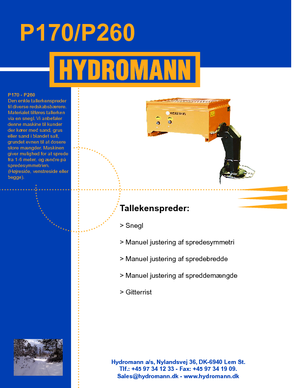 Монтирани разпределителни (разпръскващи) възли Hydromann P 260