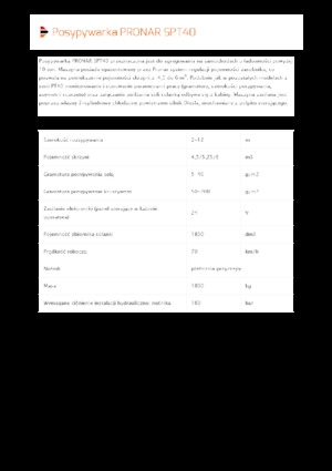 Монтирани разпределителни (разпръскващи) възли Pronar SPT 40 
