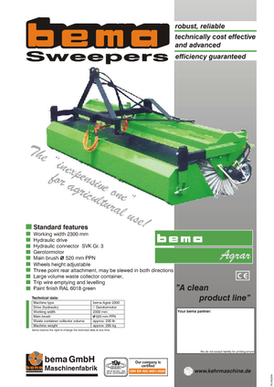 Монтирани машини за метене Bema Agrar 2300