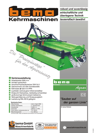 Монтирани машини за метене Bema Agrar 2300