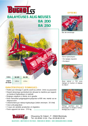 Монтирани машини за метене Bugnot BA 250