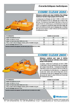 Монтирани машини за метене Wiedenmann CombiClean 2600