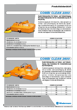 Монтирани машини за метене Wiedenmann CombiClean 2600