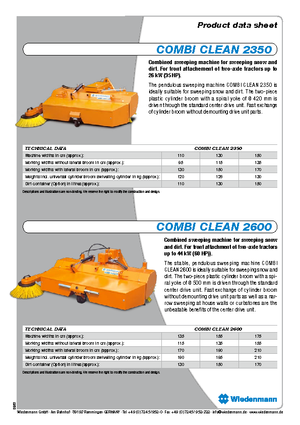 Монтирани машини за метене Wiedenmann CombiClean 2600