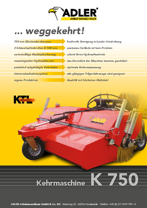 Монтирани машини за метене Adler K 750-270