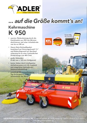 Монтирани машини за метене Adler K 950-360