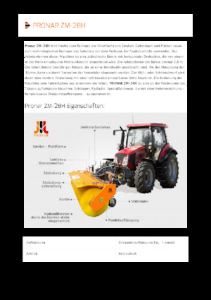 Монтирани машини за метене Pronar ZM 28H
