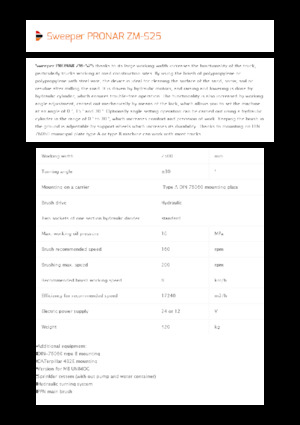 Монтирани машини за метене Pronar ZM-S 25