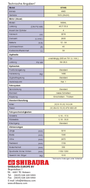 Общински трактори Shibaura ST 445 SSS