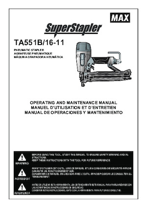 ГВОЗДЕИ И ТЕЛБОДИ MAX USA CORP. TA551B/16-11