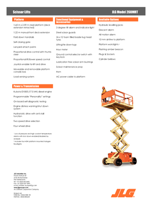 Колесни ножични автовишки JLG 260MRTA