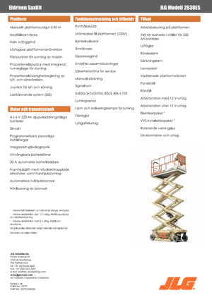 Колесни ножични автовишки JLG 2630 ES