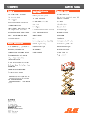 Колесни ножични автовишки JLG 2630 ES