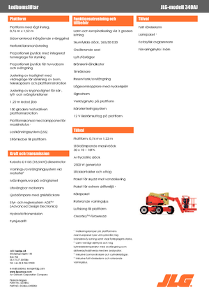 Колесни повдигачи с подвижна стрела JLG 340AJ